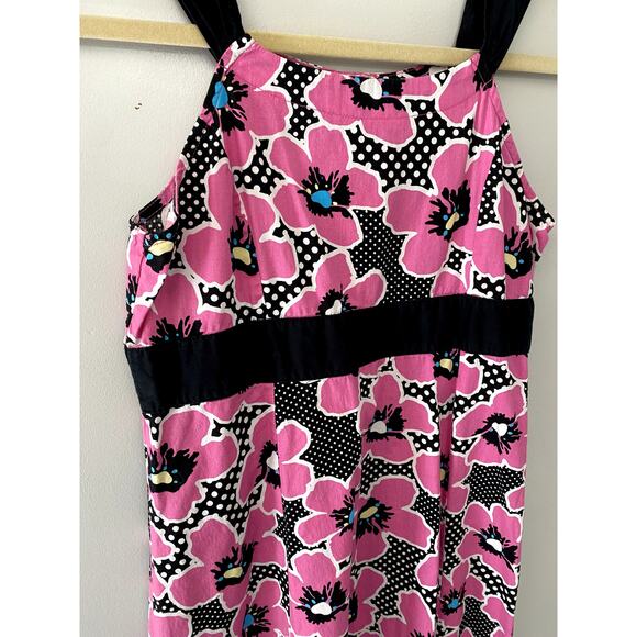 Fuchsia/Black Floral Print Dress Womens Sz S - Picture 8 of 10